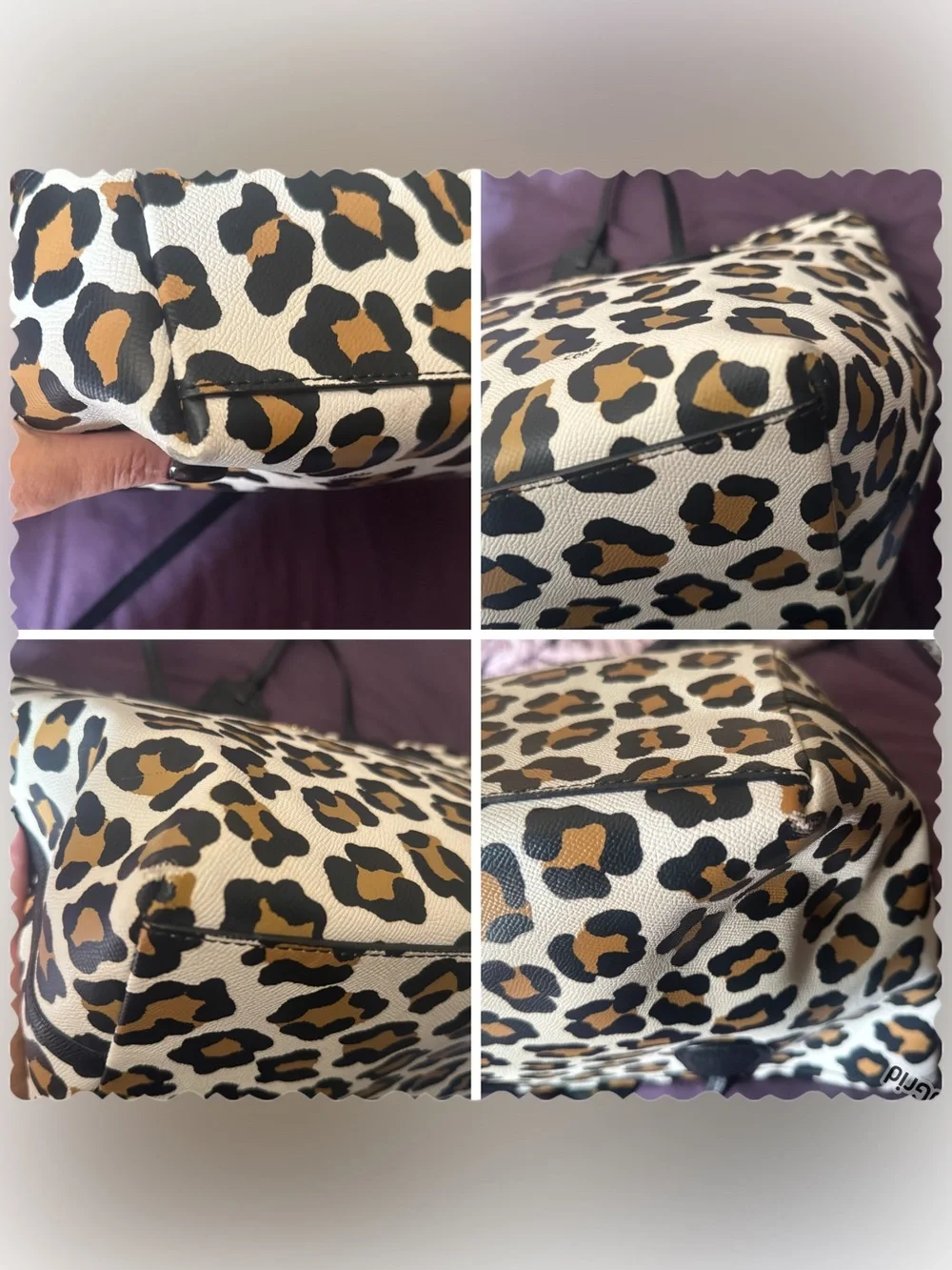 Coach Taxi Zip Top Tote Ocelot Leopard Print #33969 Like new/EUC